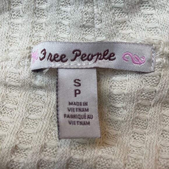 FREE PEOPLE NEW JUICY LONG SLEEVE WAFFLE KNIT OVERSIDED THERMAL STONE COLD SMALL - Picture 14 of 14